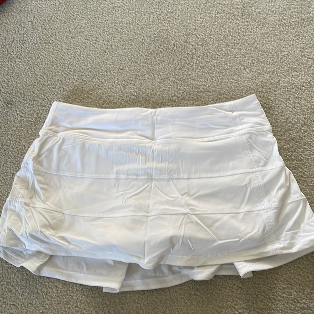 lululemon pace rival skirt - white - size 8